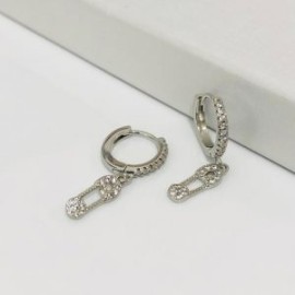 Arracadas seguro chapa de oro 18k