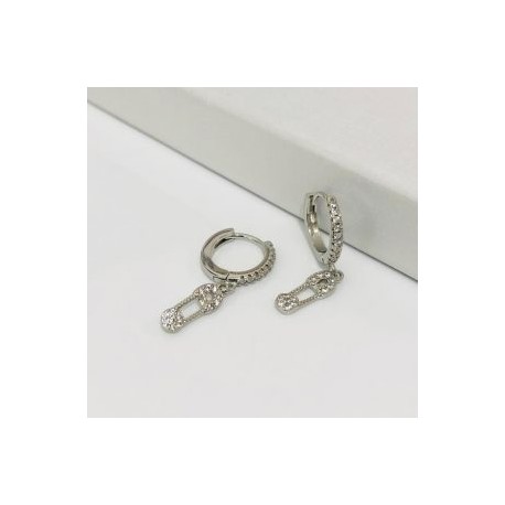 Arracadas seguro chapa de oro 18k
