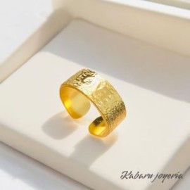 Anillo ajustable dorado acero inoxidable love