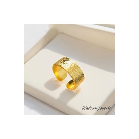 Anillo ajustable dorado acero inoxidable love