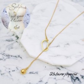 Collar dorado acero inoxidable perla