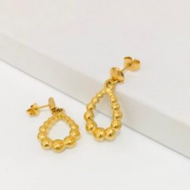 Pendientes acero inoxidable con dijes bolitas