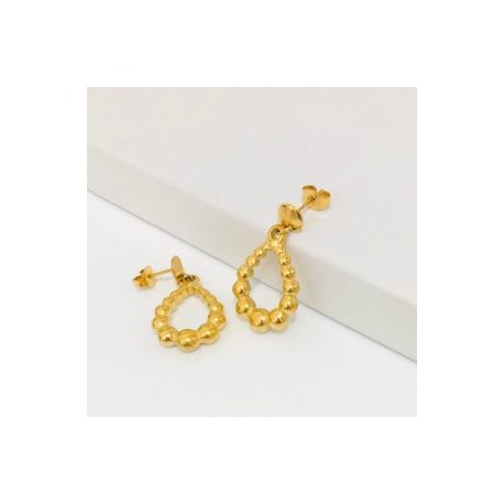 Pendientes acero inoxidable con dijes bolitas