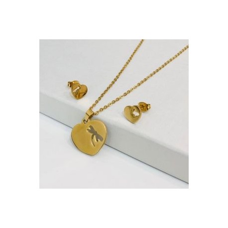 Conjunto económico acero inoxidable libélula calada