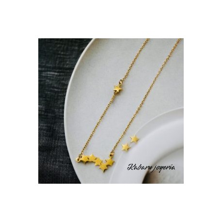 Conjunto mujer acero inoxidable barra estrellas