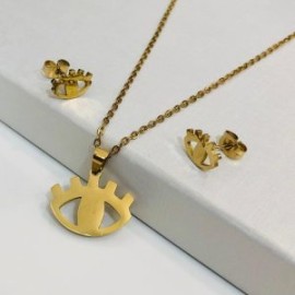 Conjunto económico acero inoxidable moda ojo