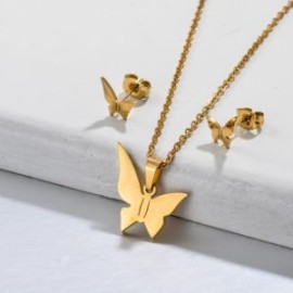 Conjunto mujer acero inoxidable mariposa ala larga