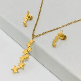 Conjunto mujer acero inoxidable cascada de estrellas