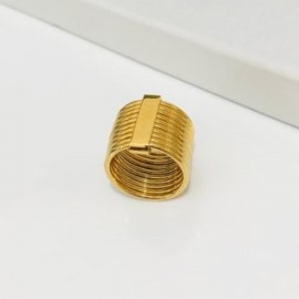 Anillo dorado acero inoxidable moda apilamiento T6