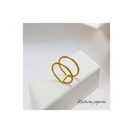 Anillo dorado acero inoxidable moda juvenil T6