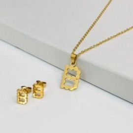 Conjunto economico acero inoxidable moda letra B