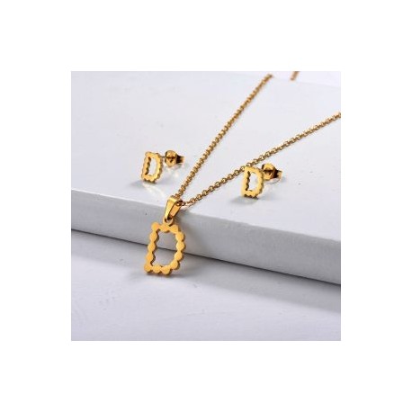 Conjunto mujer acero inoxidable moda letra D