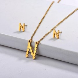 Conjunto mujer acero inoxidable moda letra N