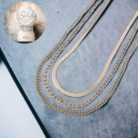 Collar color plata  3 lienzos acero inoxidable