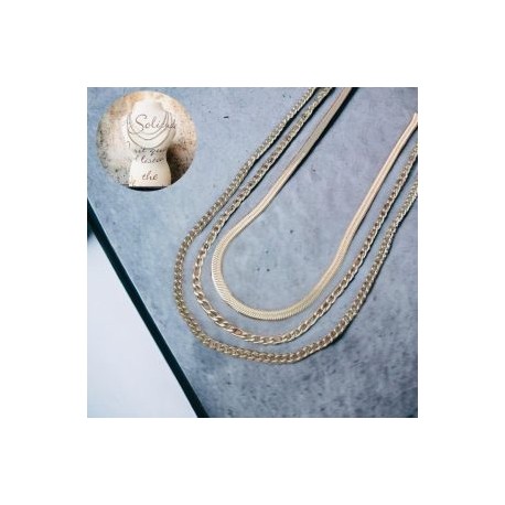 Collar color plata  3 lienzos acero inoxidable