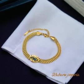 Pulsera dorada acero inoxidable ojo turco