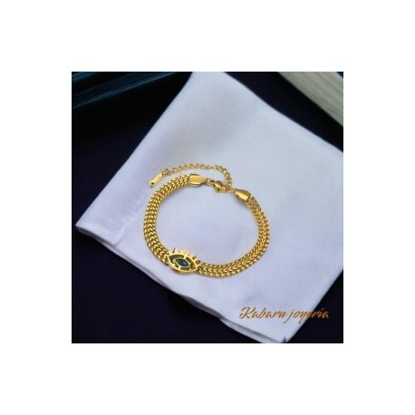 Pulsera dorada acero inoxidable ojo turco