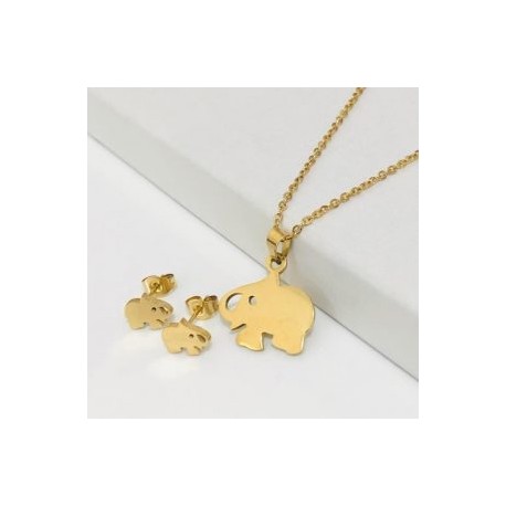 Conjunto economico acero inoxidable moda elefante