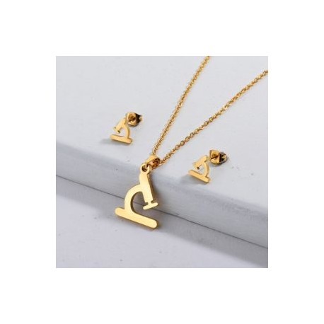 Conjunto economico acero inoxidable moda microscopio