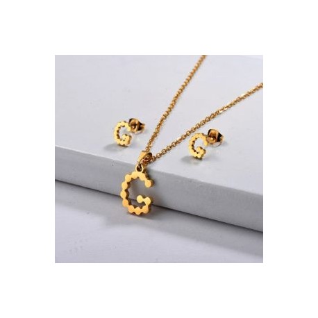 Conjunto mujer acero inoxidable moda letra G