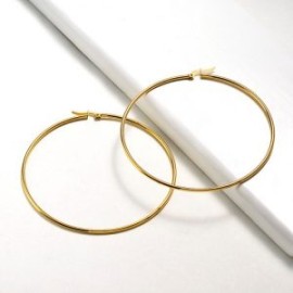 Arracadas acero inoxidable doradas moda circular