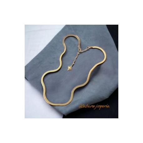 Collar dorado acero inoxidable planchado