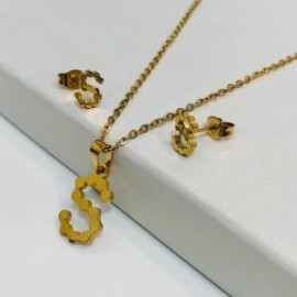 Conjunto mujer acero inoxidable moda letra S