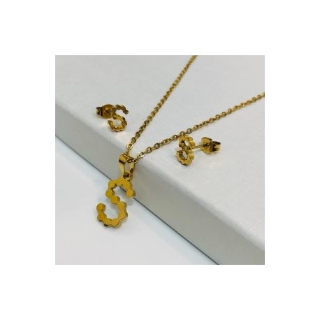 Conjunto mujer acero inoxidable moda letra S