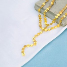 Collar acero inoxidable indio moneda oro doble capa
