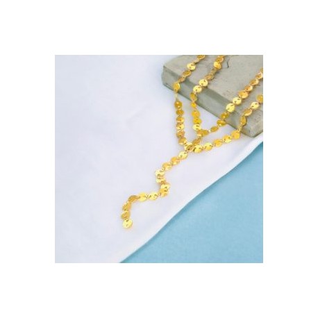 Collar acero inoxidable indio moneda oro doble capa