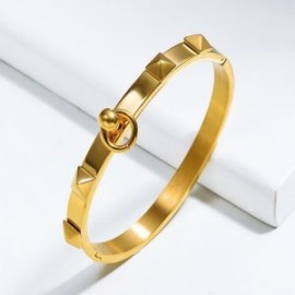 Pulsera mujer acero inoxidable moda picos dije circulo