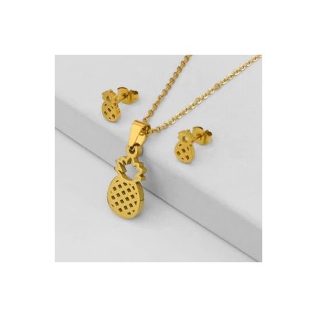 Conjunto economico acero inoxidable moda piñas