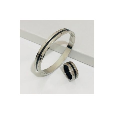Pulsera y anillo mujeres acero inoxidable numeros romanos