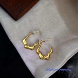 Aretes dorados acero inoxidable retros
