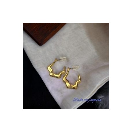 Aretes dorados acero inoxidable retros