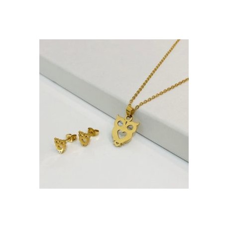 Conjunto económico acero inoxidable moda buho