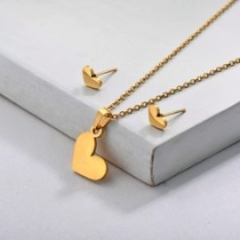 Conjunto económico acero inoxidable moda corazones
