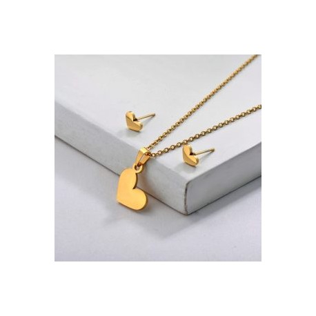 Conjunto económico acero inoxidable moda corazones