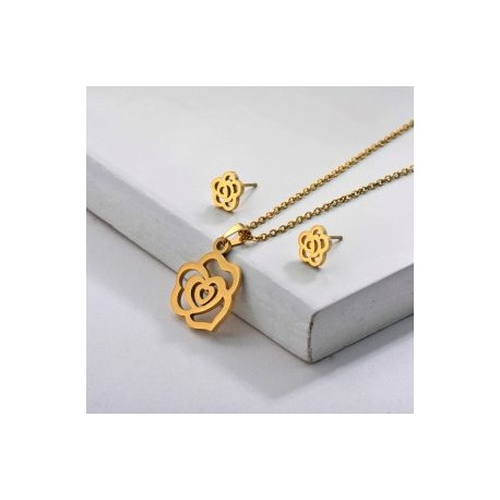 Conjunto económico acero inoxidable moda rosas