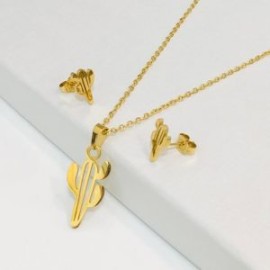 Conjunto económico acero inoxidable moda cactus