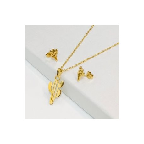 Conjunto económico acero inoxidable moda cactus