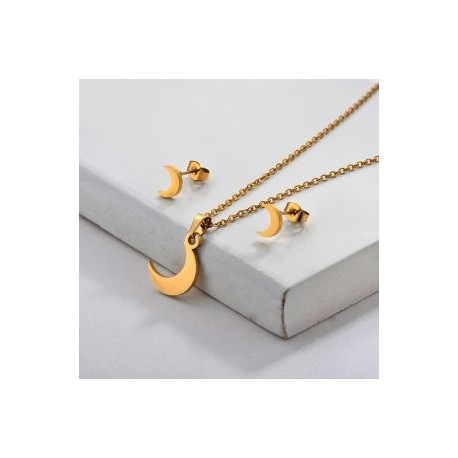 Conjunto económico acero inoxidable moda lunas