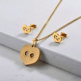 Conjunto económico acero inoxidable corazón infinito