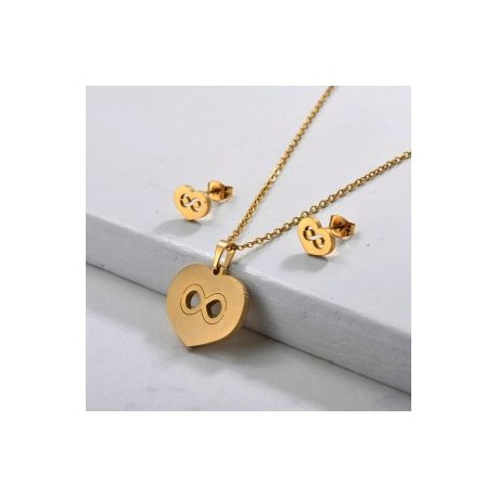 Conjunto económico acero inoxidable corazón infinito