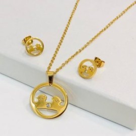 Conjunto económico acero inoxidable circulo peces