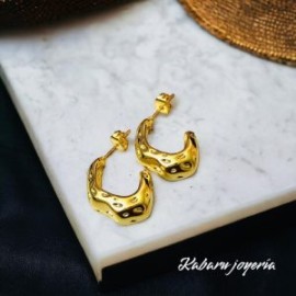 Pendientes dorados acero inoxidable retros