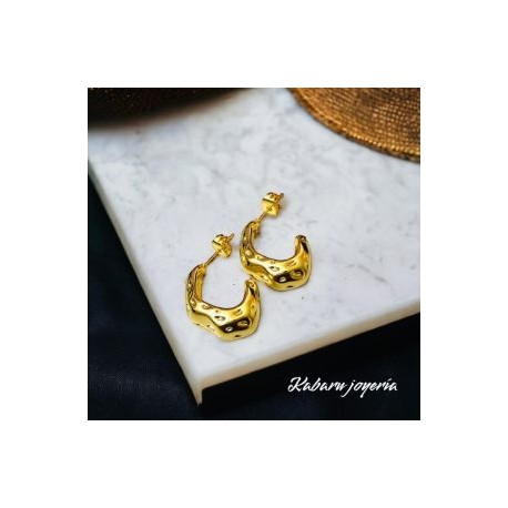 Pendientes dorados acero inoxidable retros