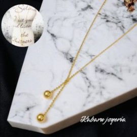 Collar dorado acero inoxidable bolas