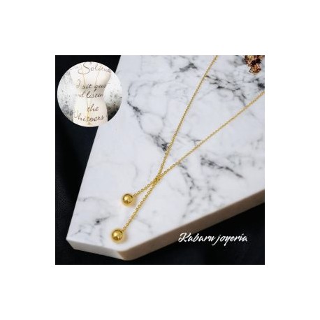 Collar dorado acero inoxidable bolas