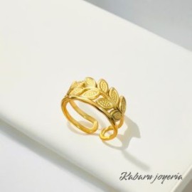 Anillo ajustable dorado acero inoxidable